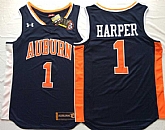 Auburn Tigers 1 Jared Harper Navy College Basketball Jersey,baseball caps,new era cap wholesale,wholesale hats